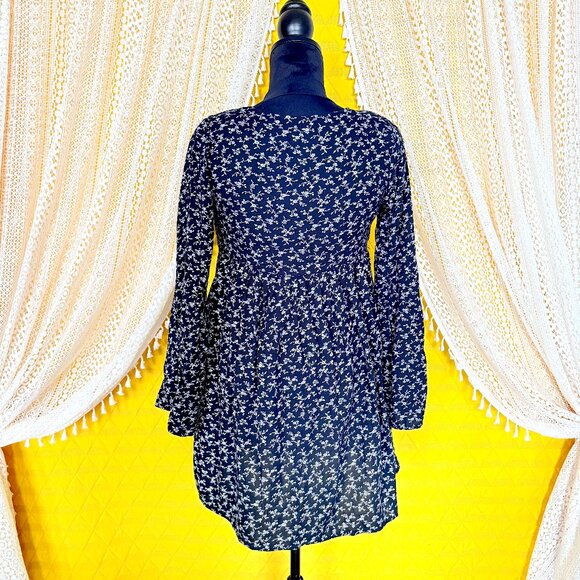 Denim & Supply Ralph Lauren Black & White Floral Babydoll Dress Size XS | Y2k - Picture 7 of 16